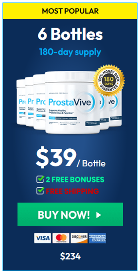 Most popular: 6 bottles, 180-day supply – $39 per bottle, total $234, 2 free bonuses and free shipping. Buy now.